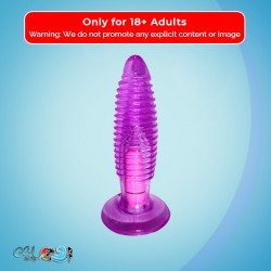 Purple Jelly Anal Vibrating Butt Plug With Suction Cup AD-024